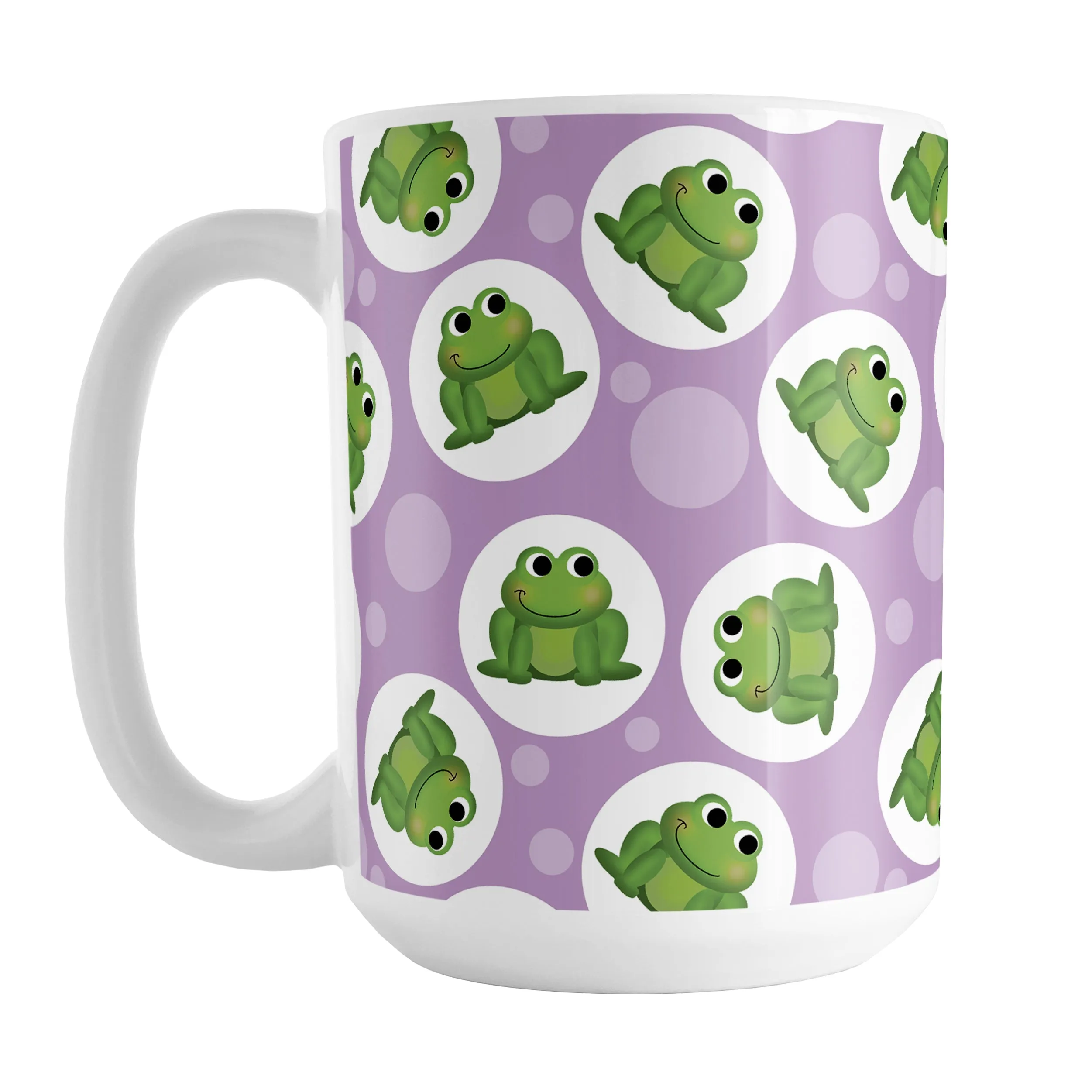 Cute Purple Frog Pattern Mug