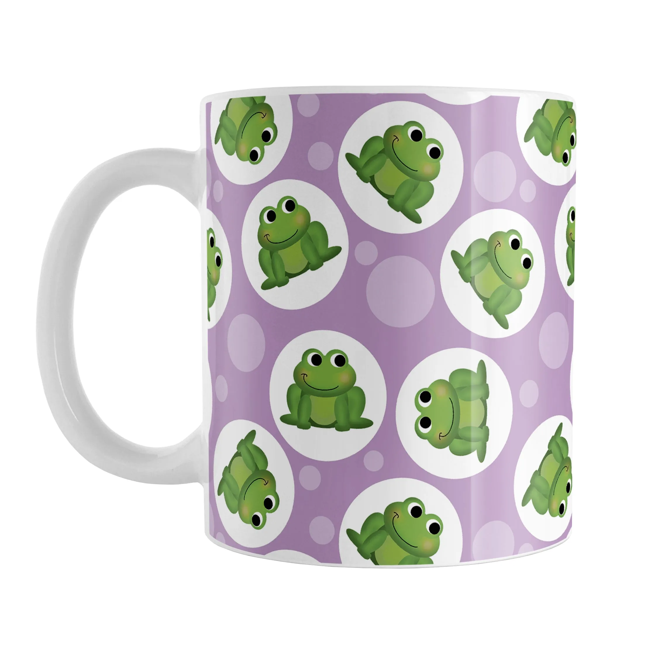 Cute Purple Frog Pattern Mug