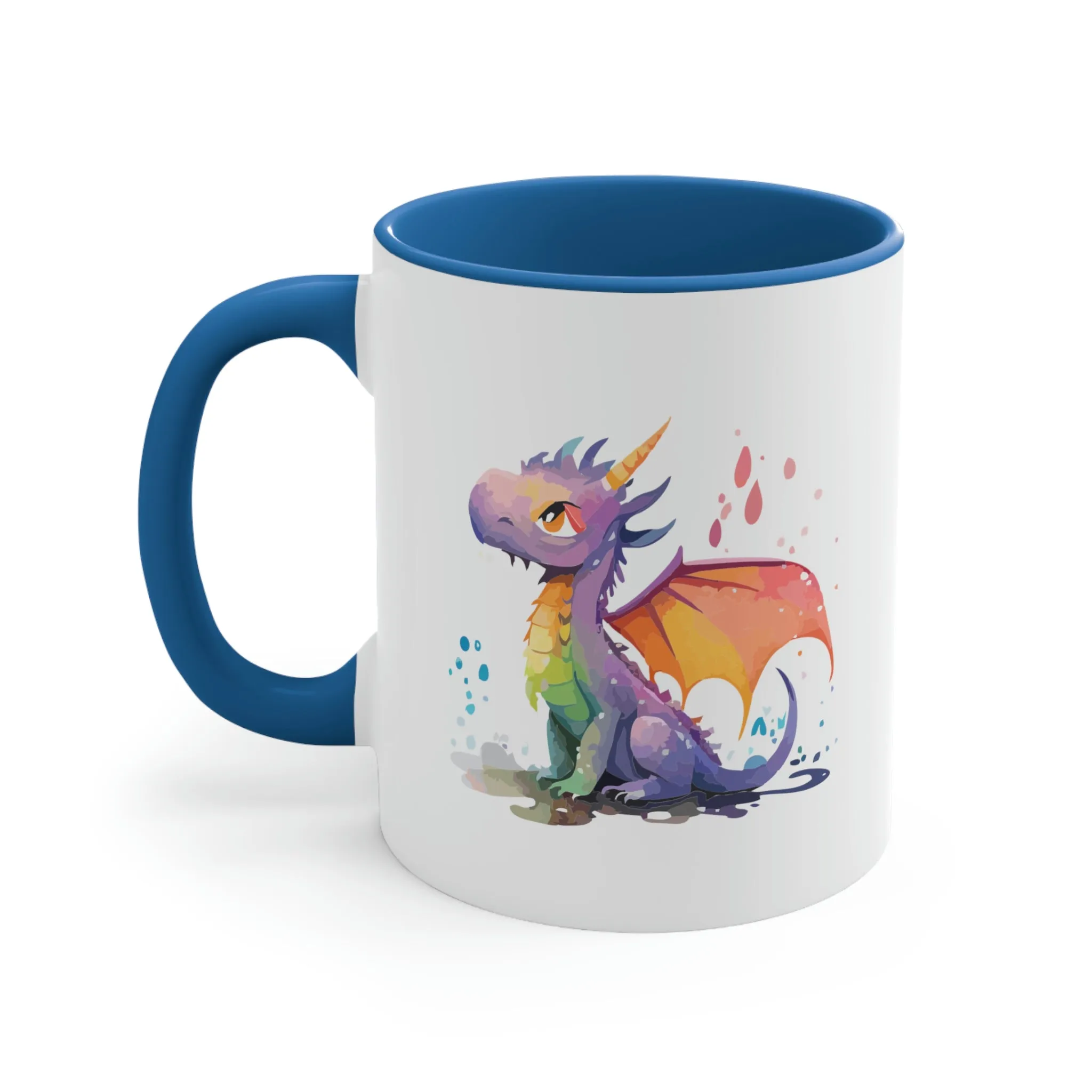 Cute Watercolor Dragon 03 - Accent Coffee Mug, 11oz