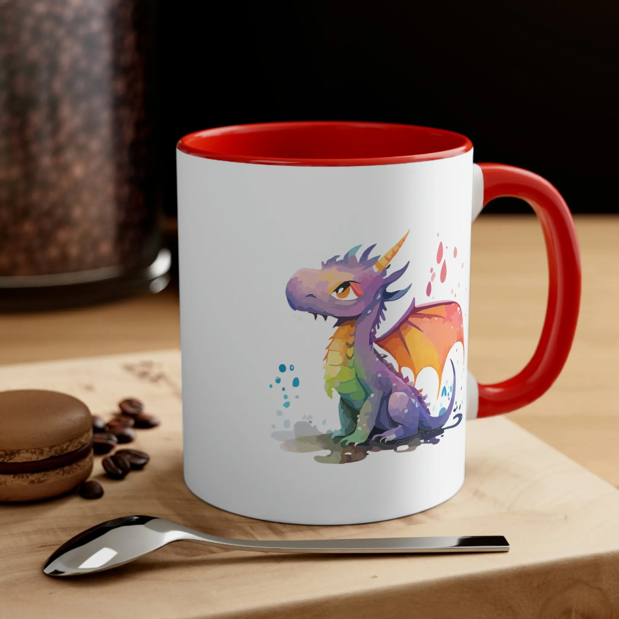 Cute Watercolor Dragon 03 - Accent Coffee Mug, 11oz