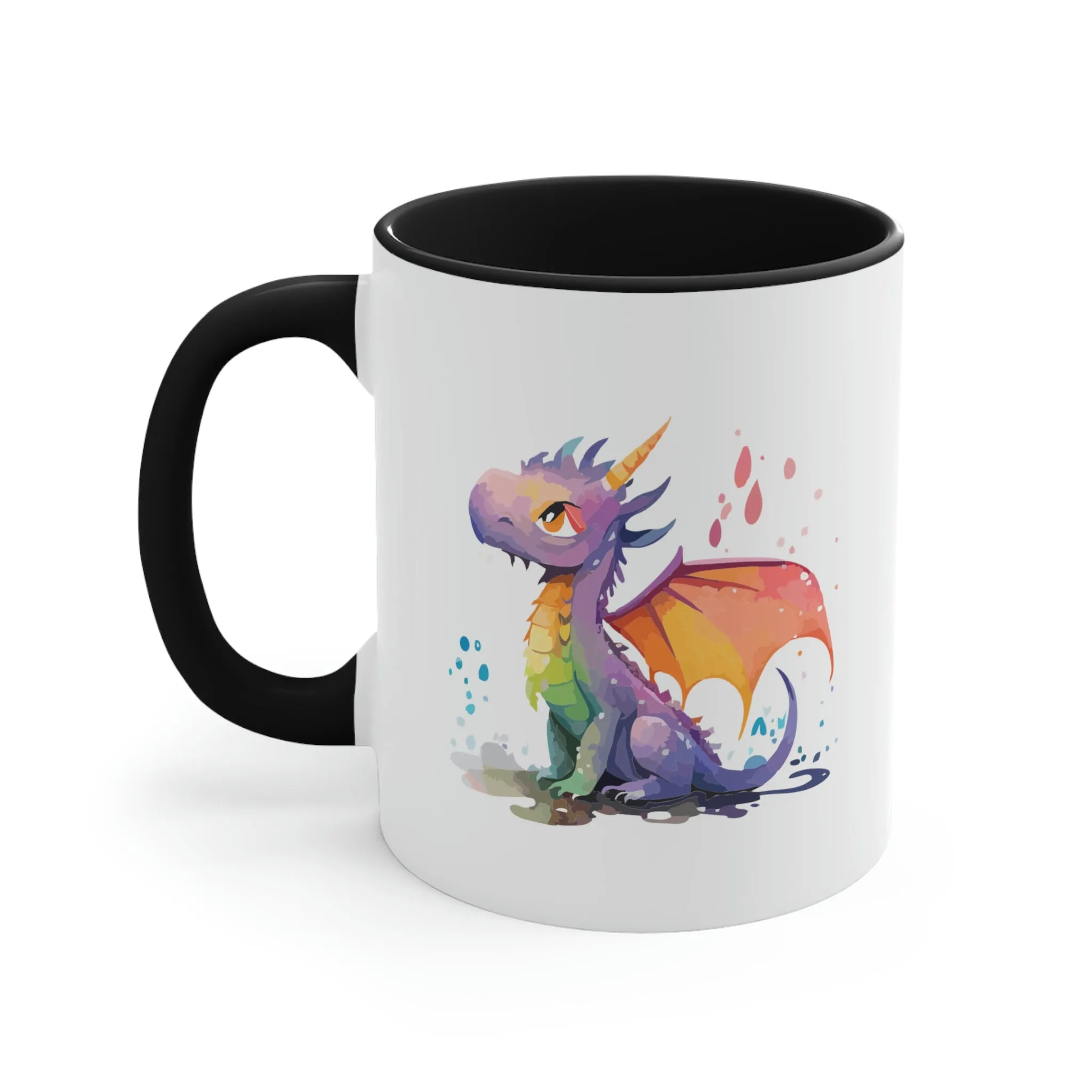 Cute Watercolor Dragon 03 - Accent Coffee Mug, 11oz