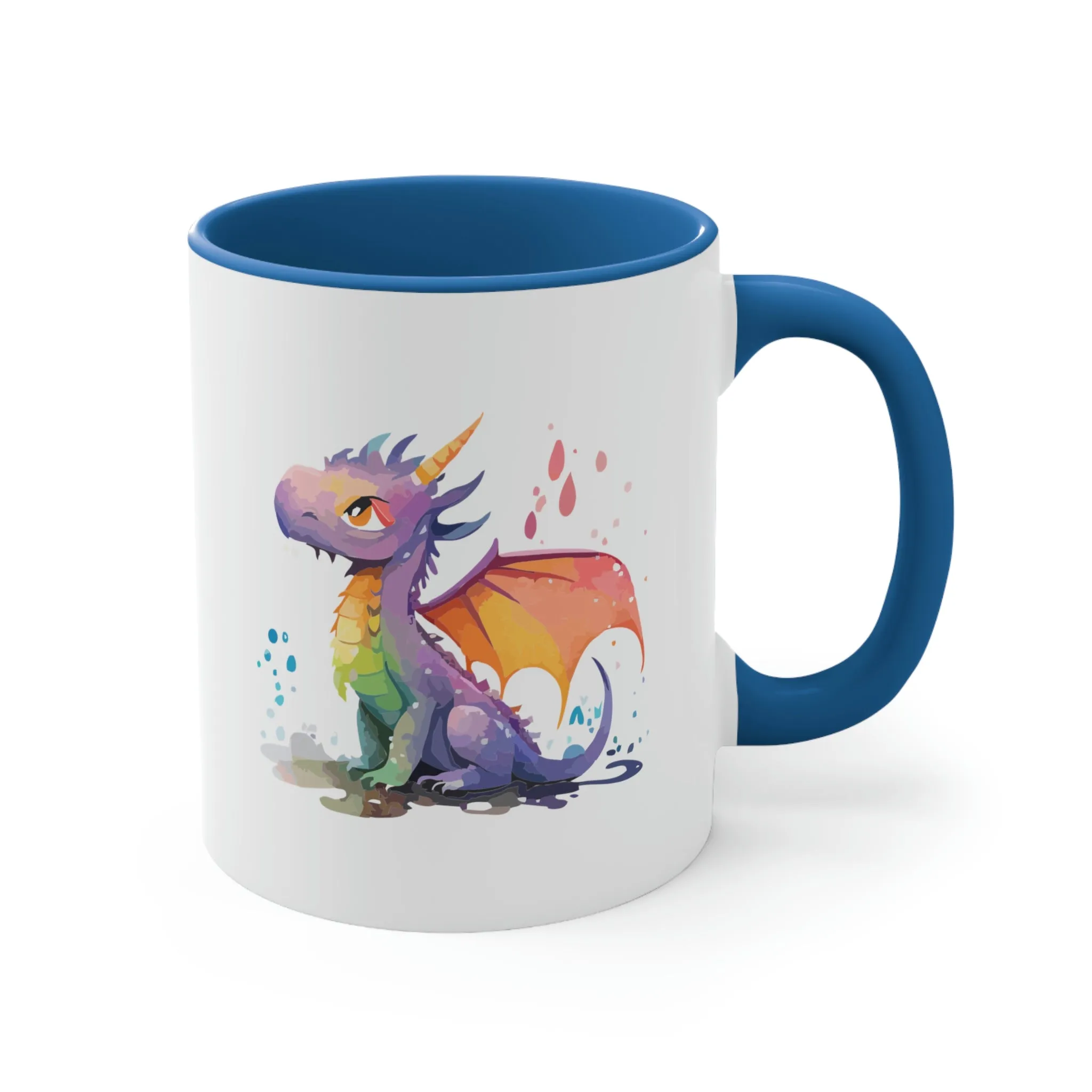 Cute Watercolor Dragon 03 - Accent Coffee Mug, 11oz