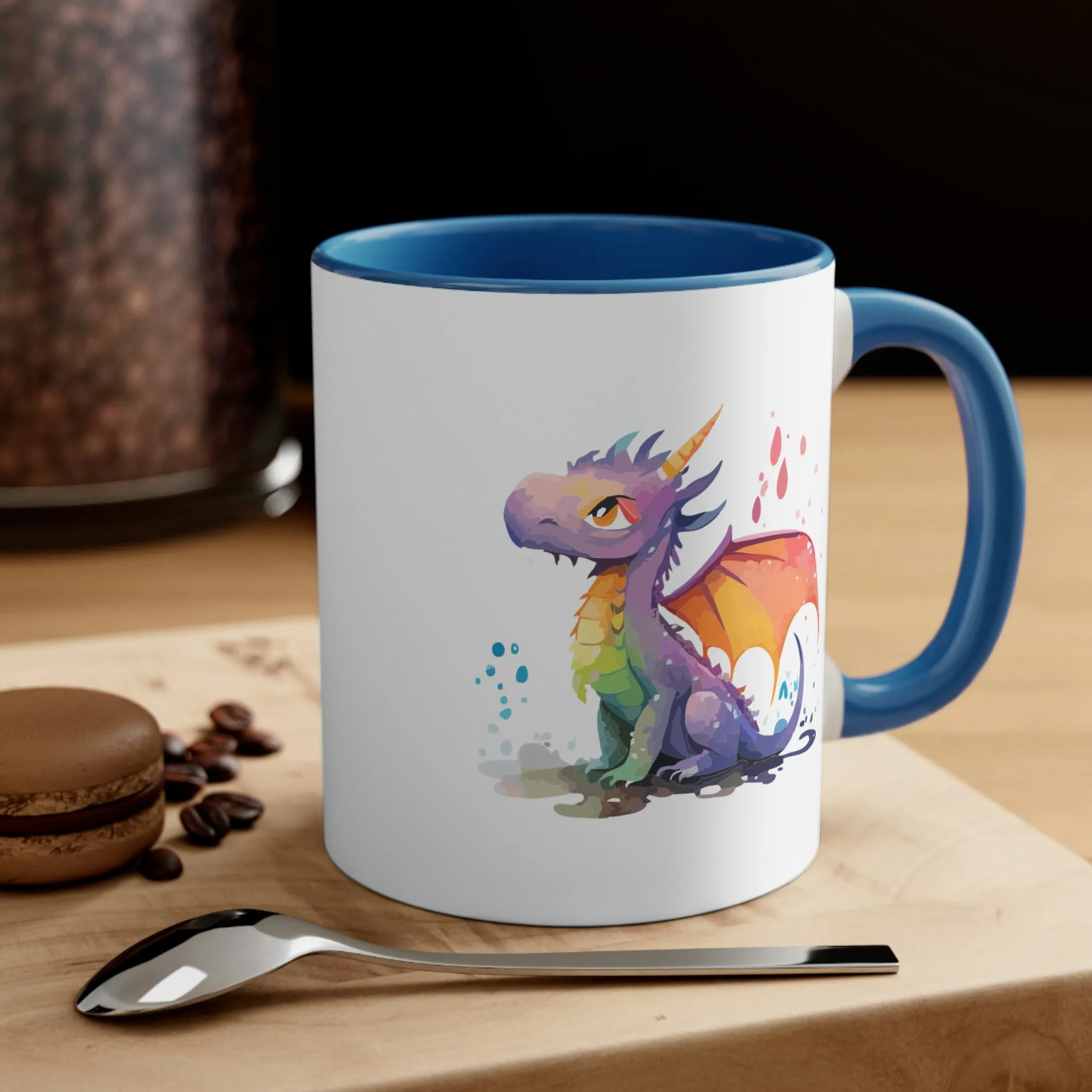 Cute Watercolor Dragon 03 - Accent Coffee Mug, 11oz