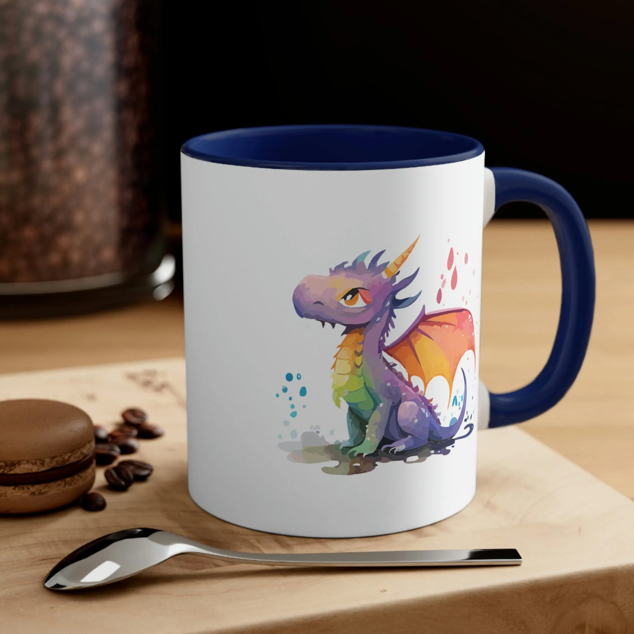 Cute Watercolor Dragon 03 - Accent Coffee Mug, 11oz