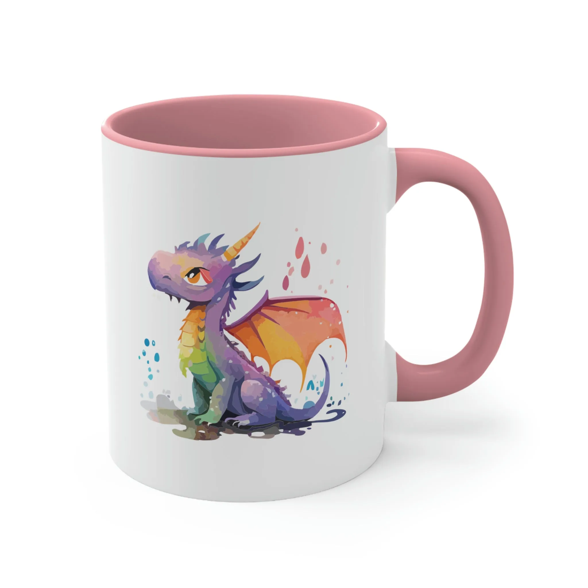 Cute Watercolor Dragon 03 - Accent Coffee Mug, 11oz