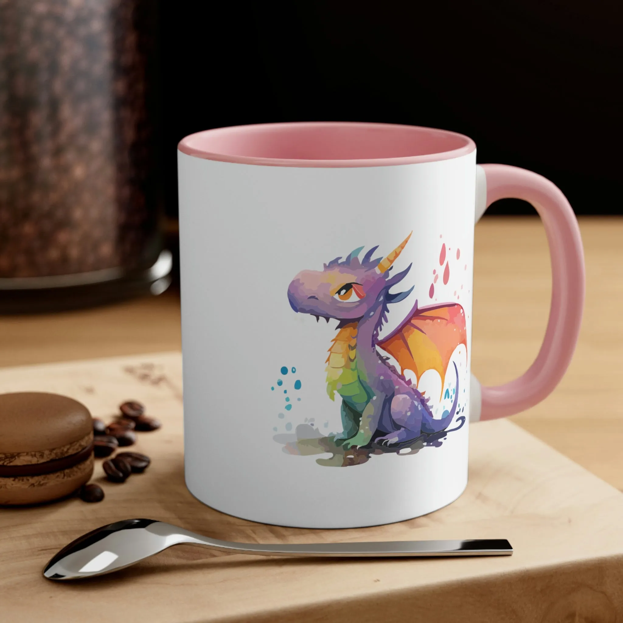 Cute Watercolor Dragon 03 - Accent Coffee Mug, 11oz