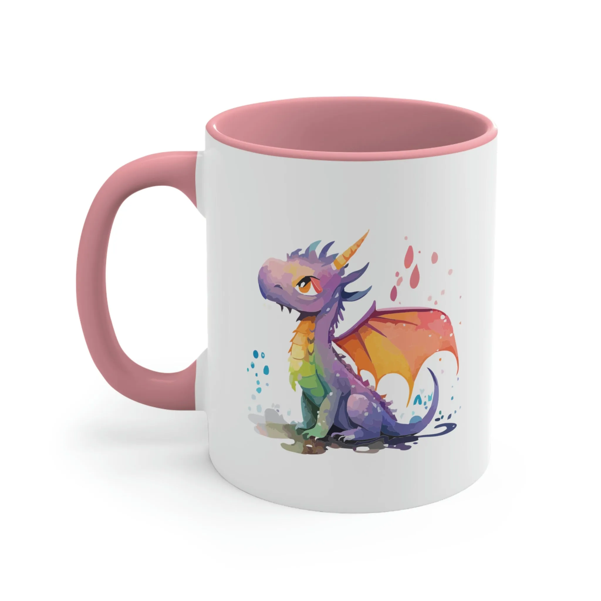 Cute Watercolor Dragon 03 - Accent Coffee Mug, 11oz