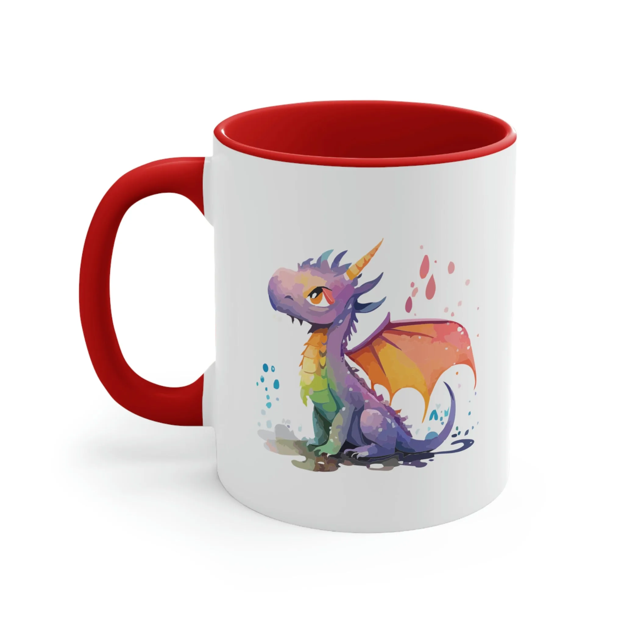 Cute Watercolor Dragon 03 - Accent Coffee Mug, 11oz