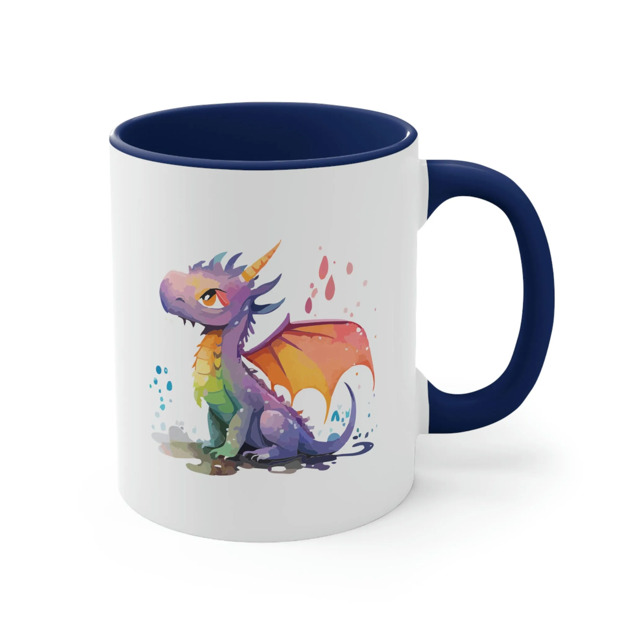 Cute Watercolor Dragon 03 - Accent Coffee Mug, 11oz