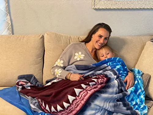 Dawhud Direct Great White Shark Fleece Blanket for Bed 50x60 Inch Blanket