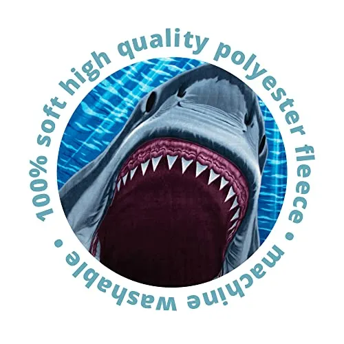 Dawhud Direct Great White Shark Fleece Blanket for Bed 50x60 Inch Blanket