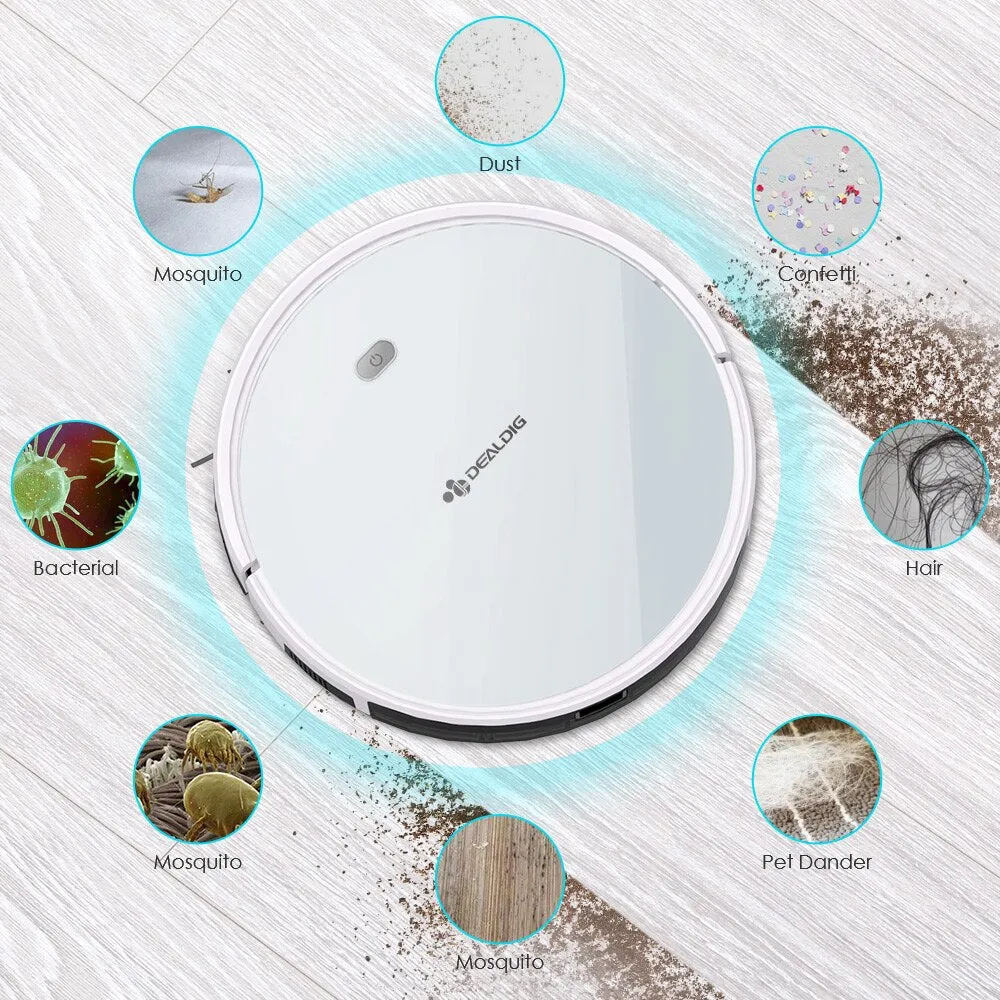 DEALDIG Robvacuum 8 Robot Vacuum Cleaner with WiFi Connectivity Work for Alexa App Remote Control Gyroscope Navigation Robot