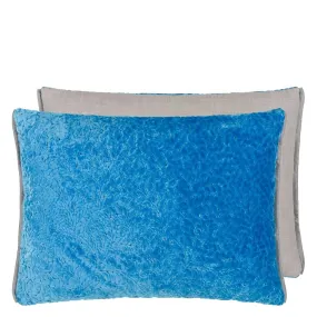 Designers Guild Cartouche Azure Velvet Decorative Pillow