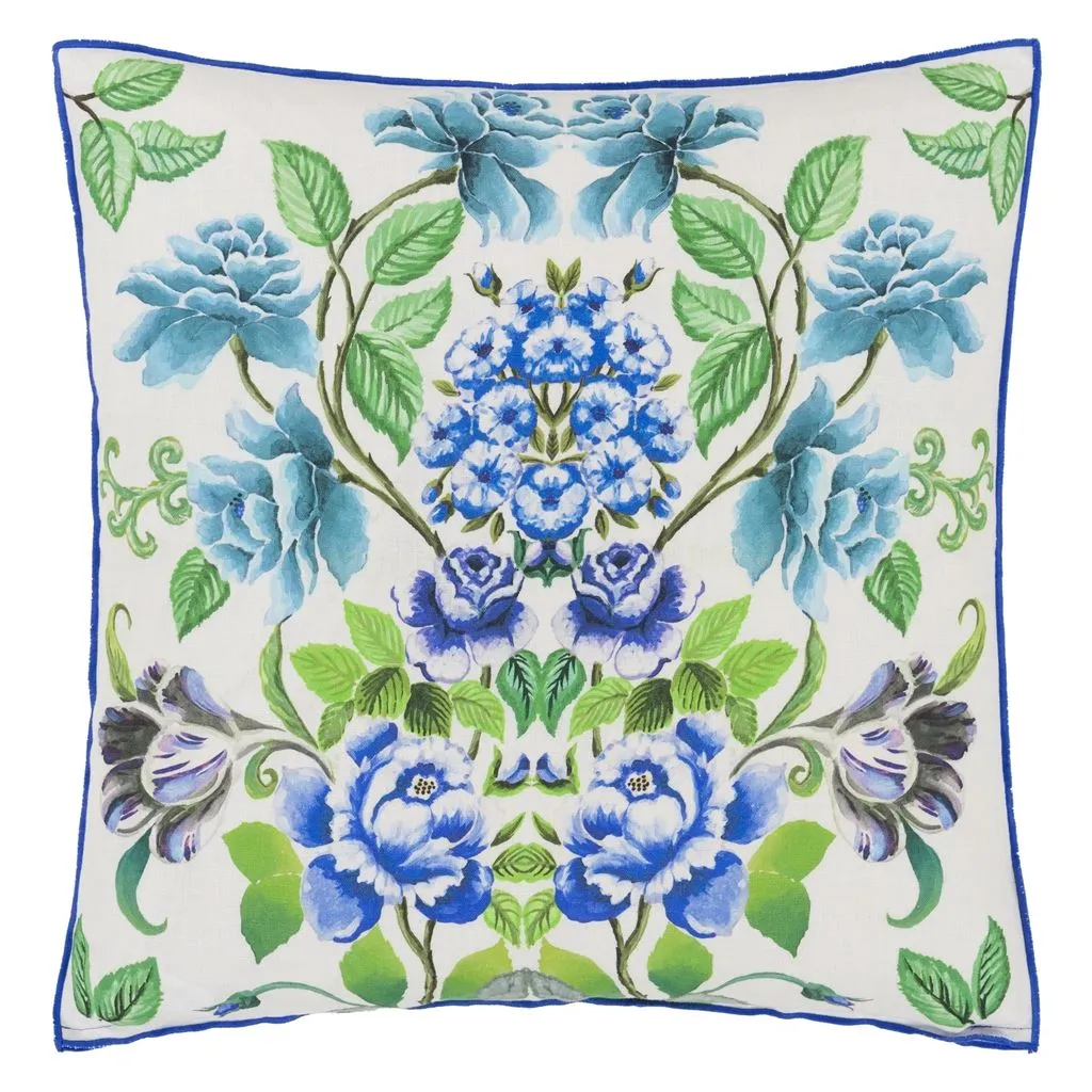 Designers Guild Eleonora Linen Cobalt Decorative Pillow