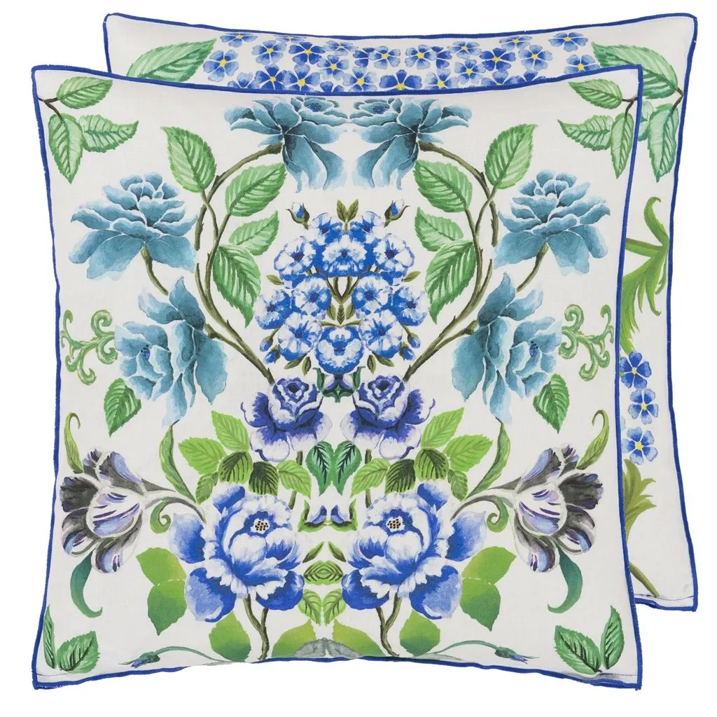 Designers Guild Eleonora Linen Cobalt Decorative Pillow