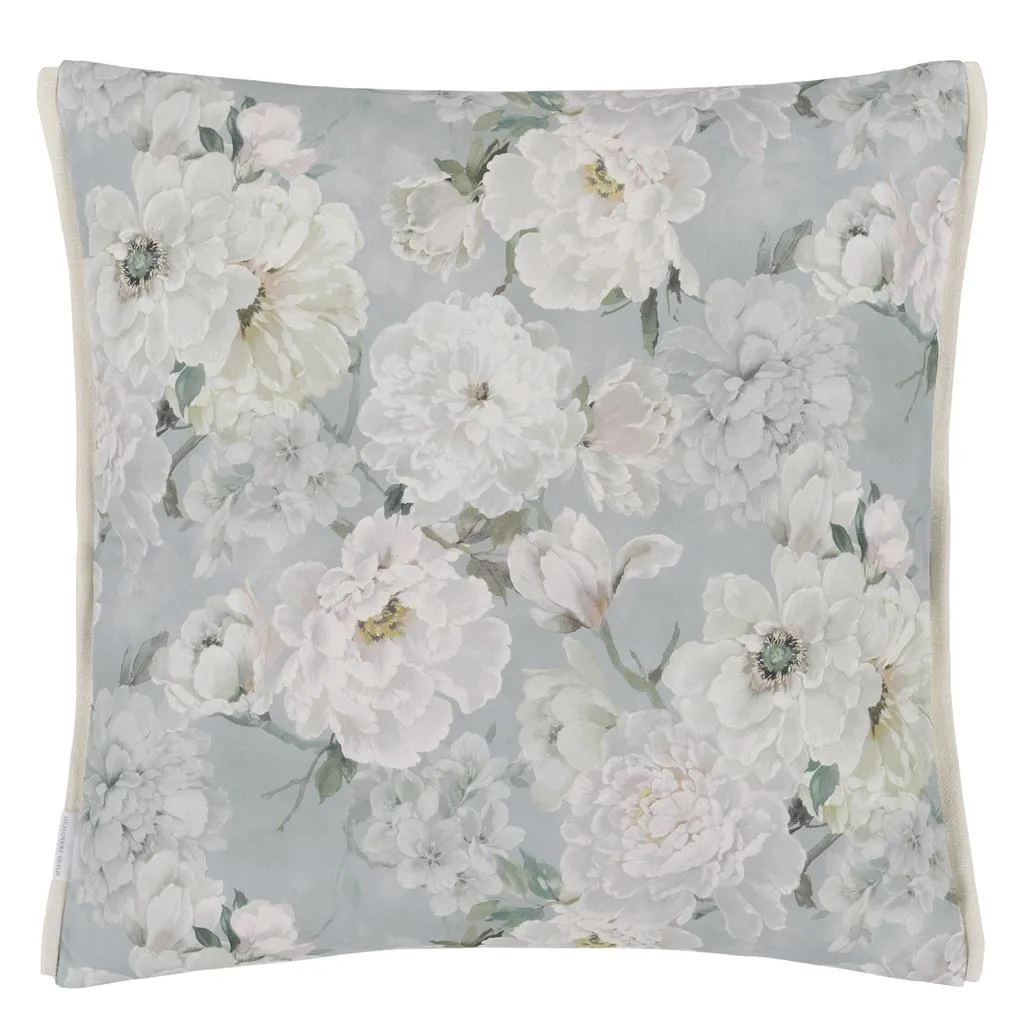 Designers Guild Fleur Blanche Platinum Cotton Decorative Pillow