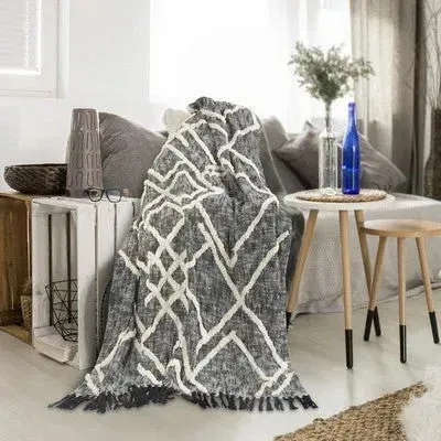 Diamond 80166BWT Black/White Throw Blanket