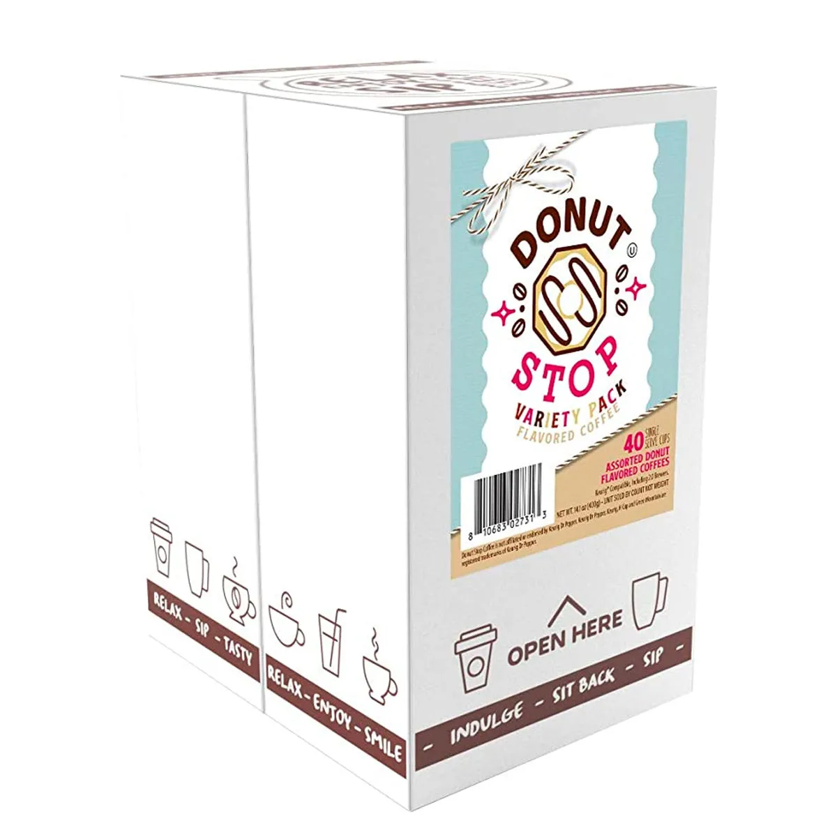 Donut Stop Flavoured Variety Pack Single Serve Coffee, 40 Pack