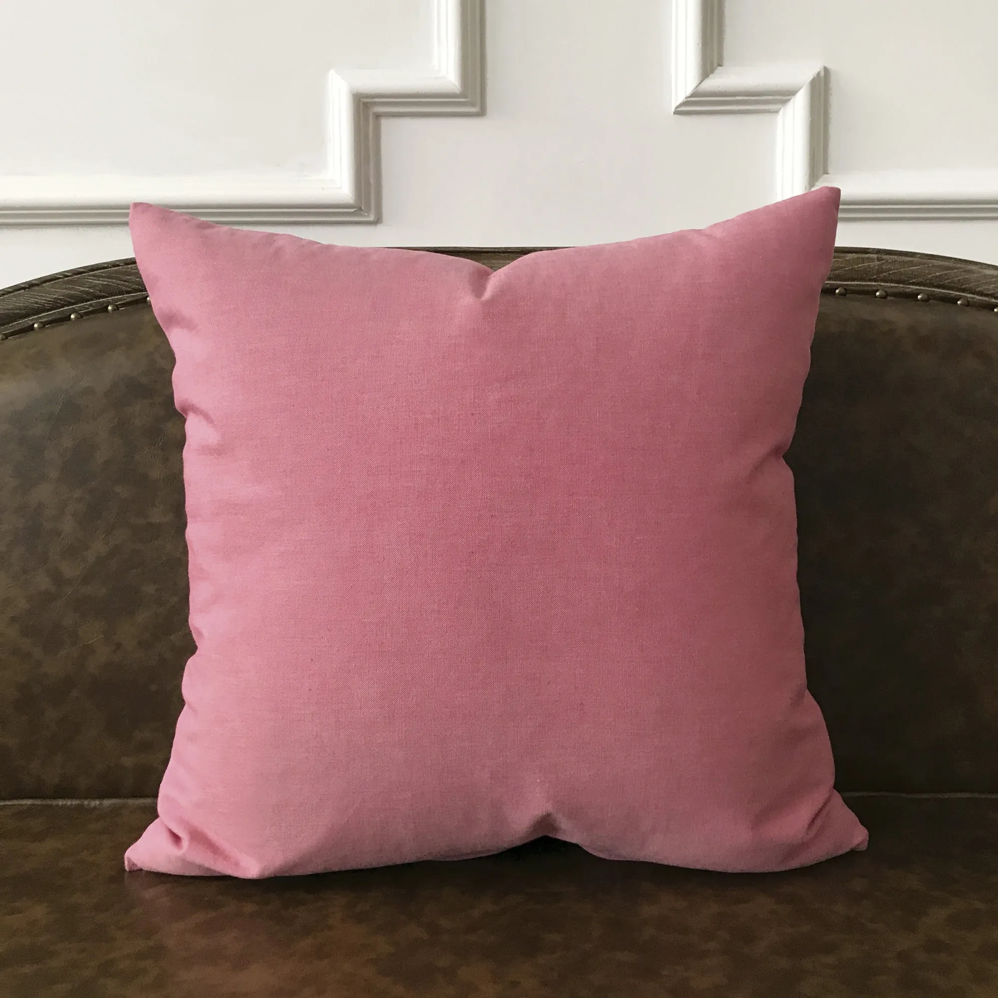 Dusty Pink Solid Throw Pillow Cover 22x22