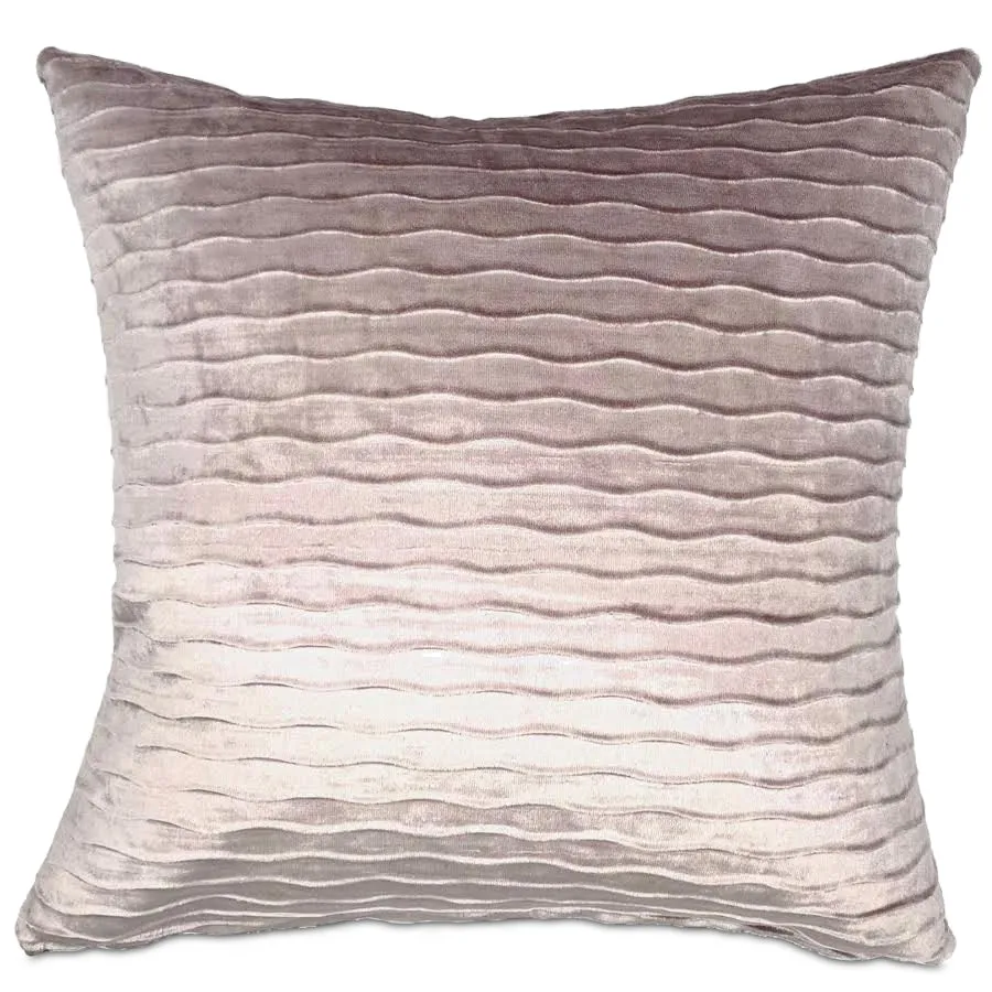 Dusty Rose Ripple Velvet Throw Pillow Cover 20x20