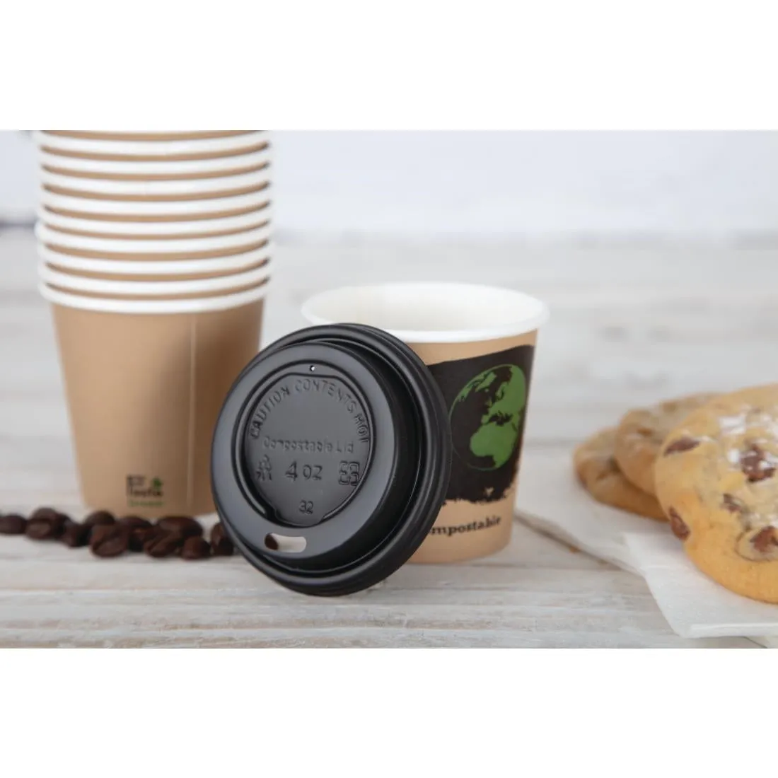 DY983 Fiesta Green Compostable Espresso Cup Lids 113ml / 4oz