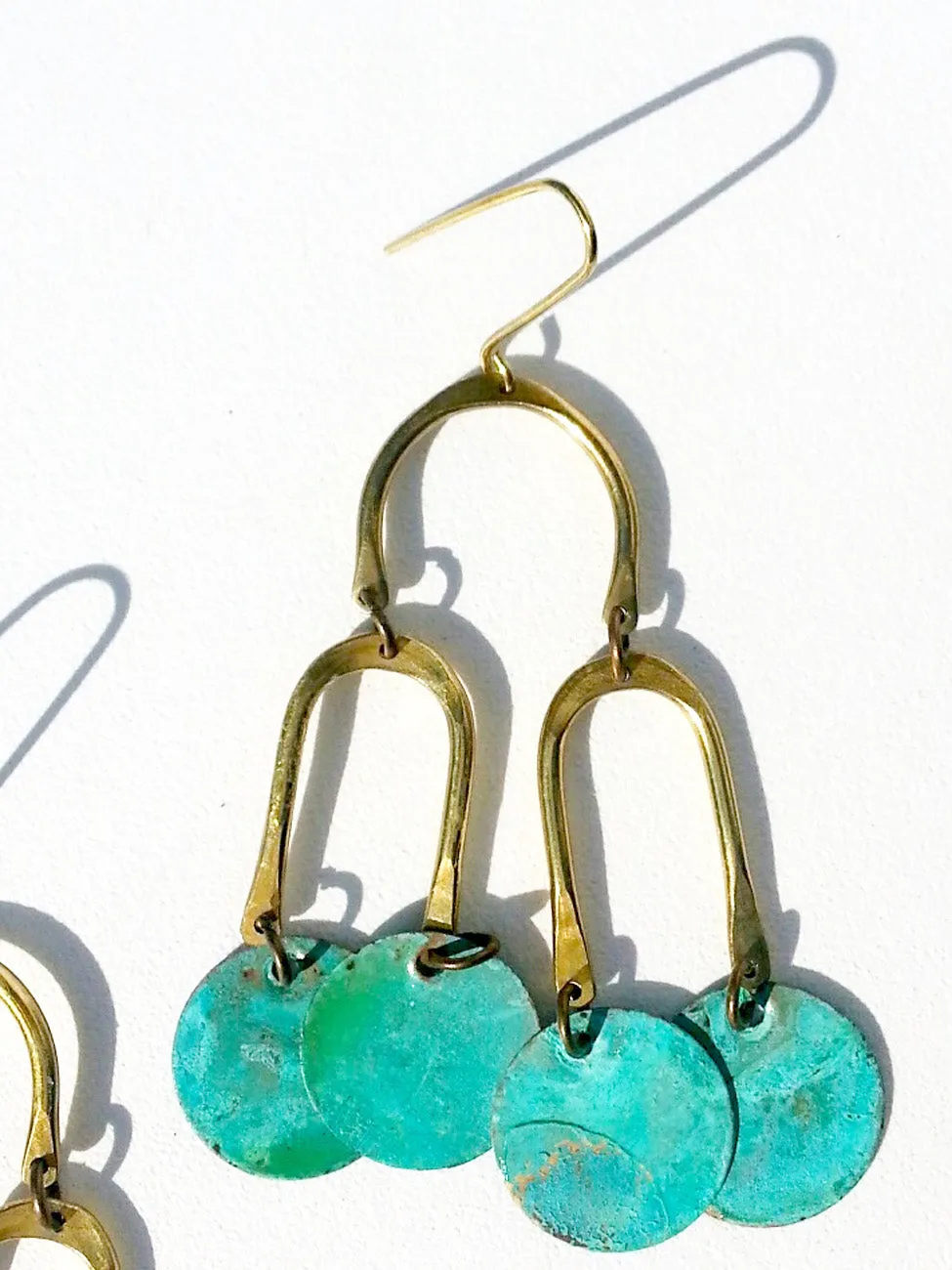 Earrings Chandelier Shape Patina