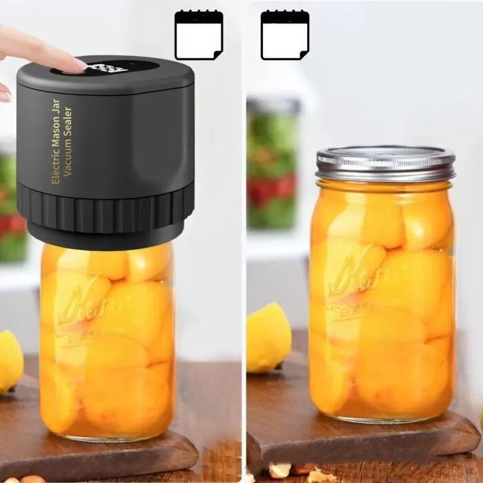 Electric Mason Jar Vacuum Sealer - Cordless Sealer Kit for Wide-Mouth and Regular-Mouth for Food Storage