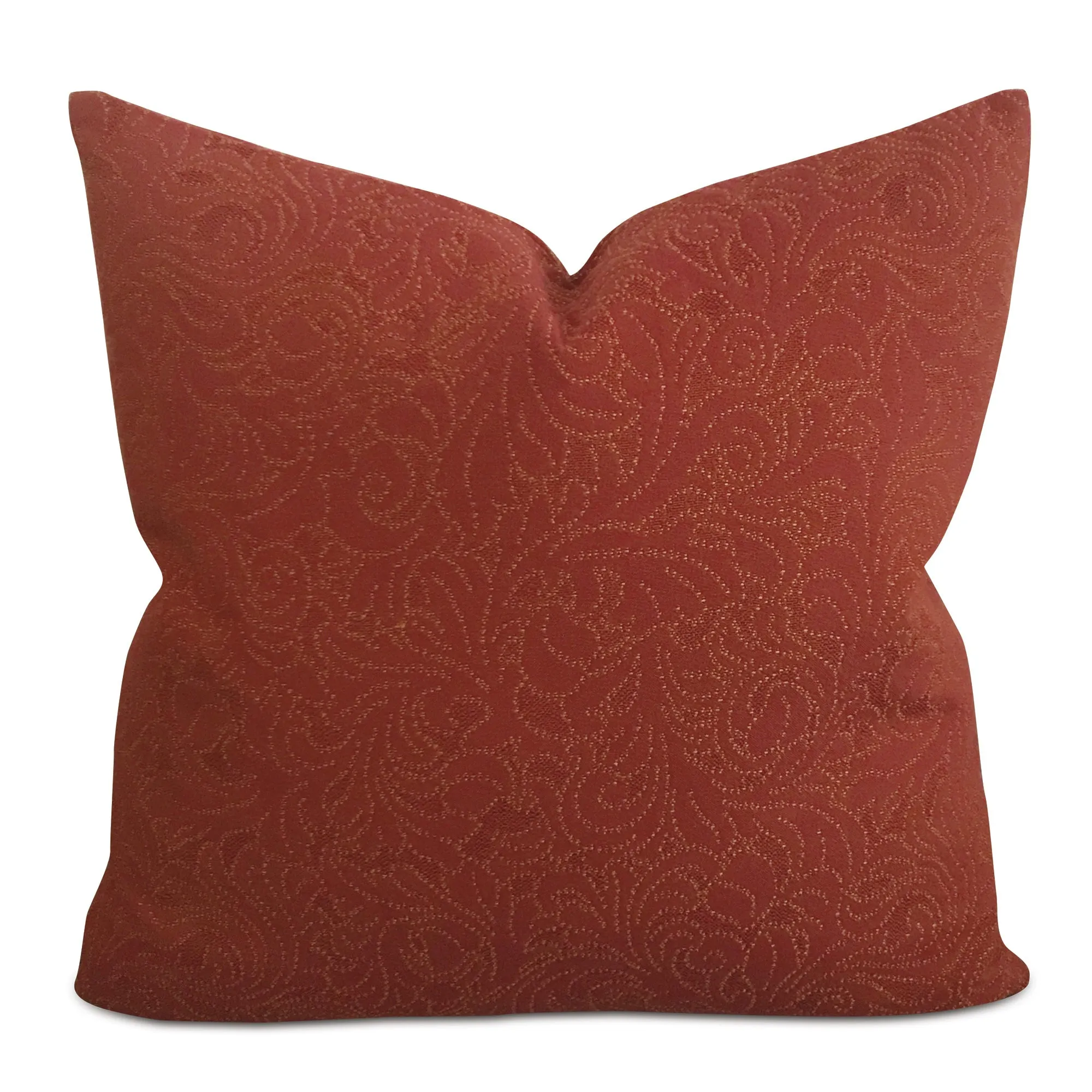 Embroidered Floral Burgundy Decorative Pillow Cover 20x20