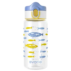 Evorie Tritan Kids Drinking Spout Water Bottle 380mL, Fish Abundance