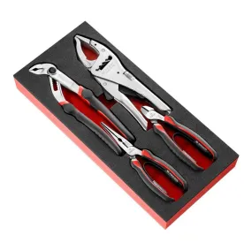 Facom MODM.CPEA1 4pce Multi-grip, Grip, Long and Side Cutting Plier Set