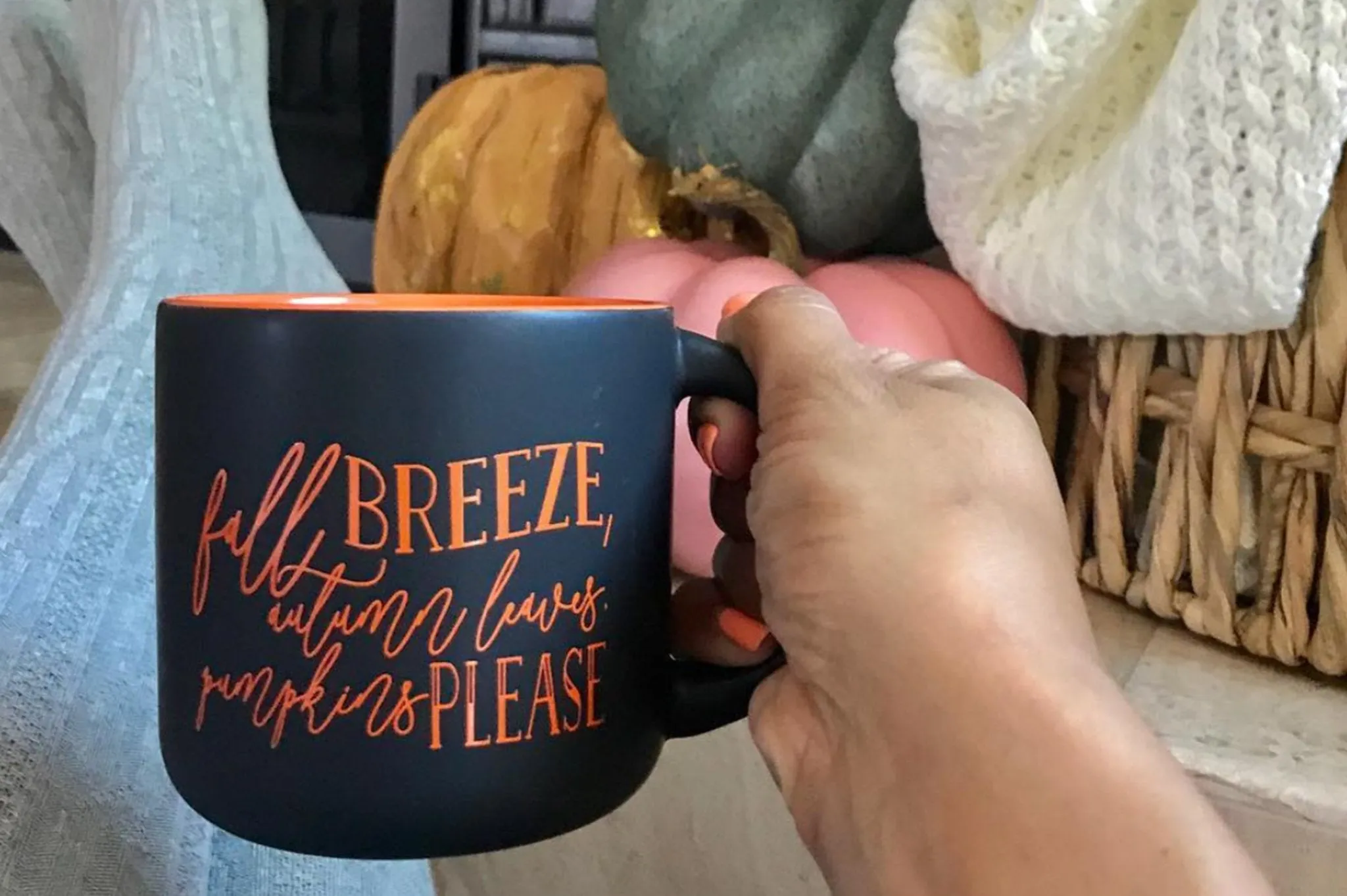 Fall Breeze, Autumn Leaves, Pumpkins Please Coffee Mug