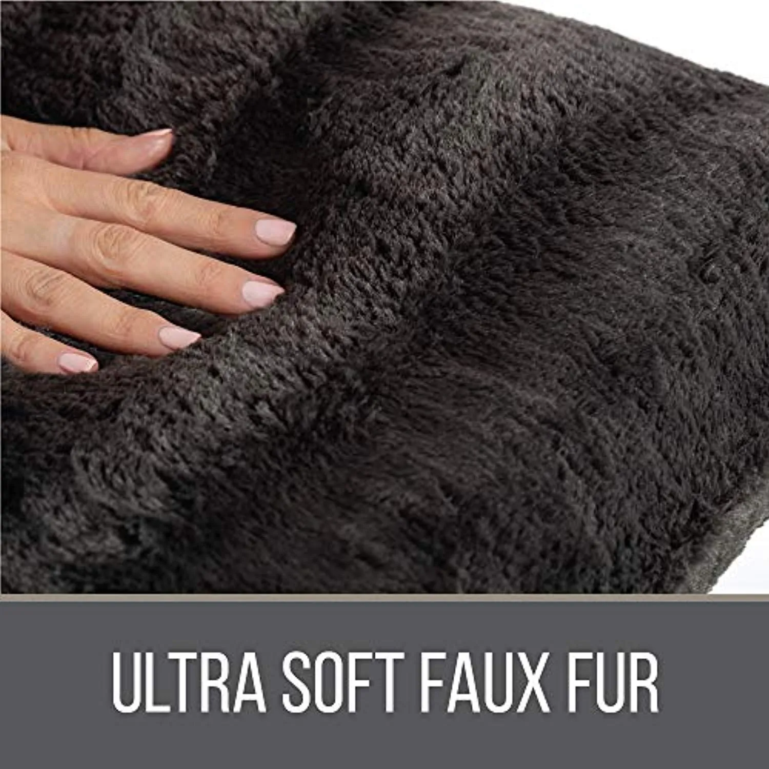 Faux Fur Pillowcases, Set of 2 Decorative Case Sets-18x18