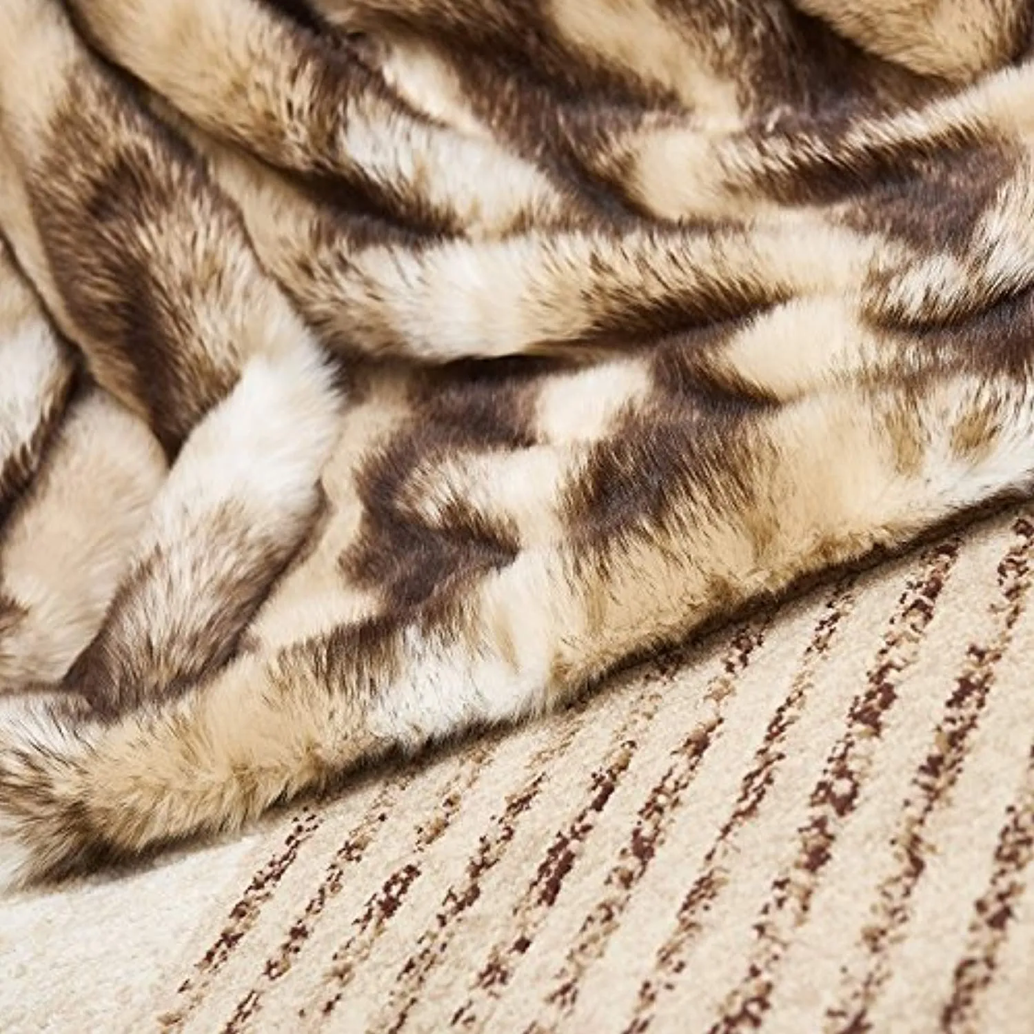 Faux Fur Throw, Fur Blankets Super Soft  60"x70