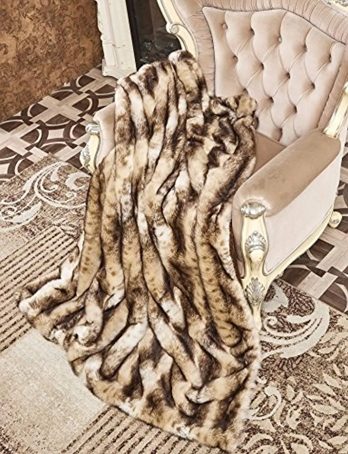 Faux Fur Throw, Fur Blankets Super Soft  60"x70