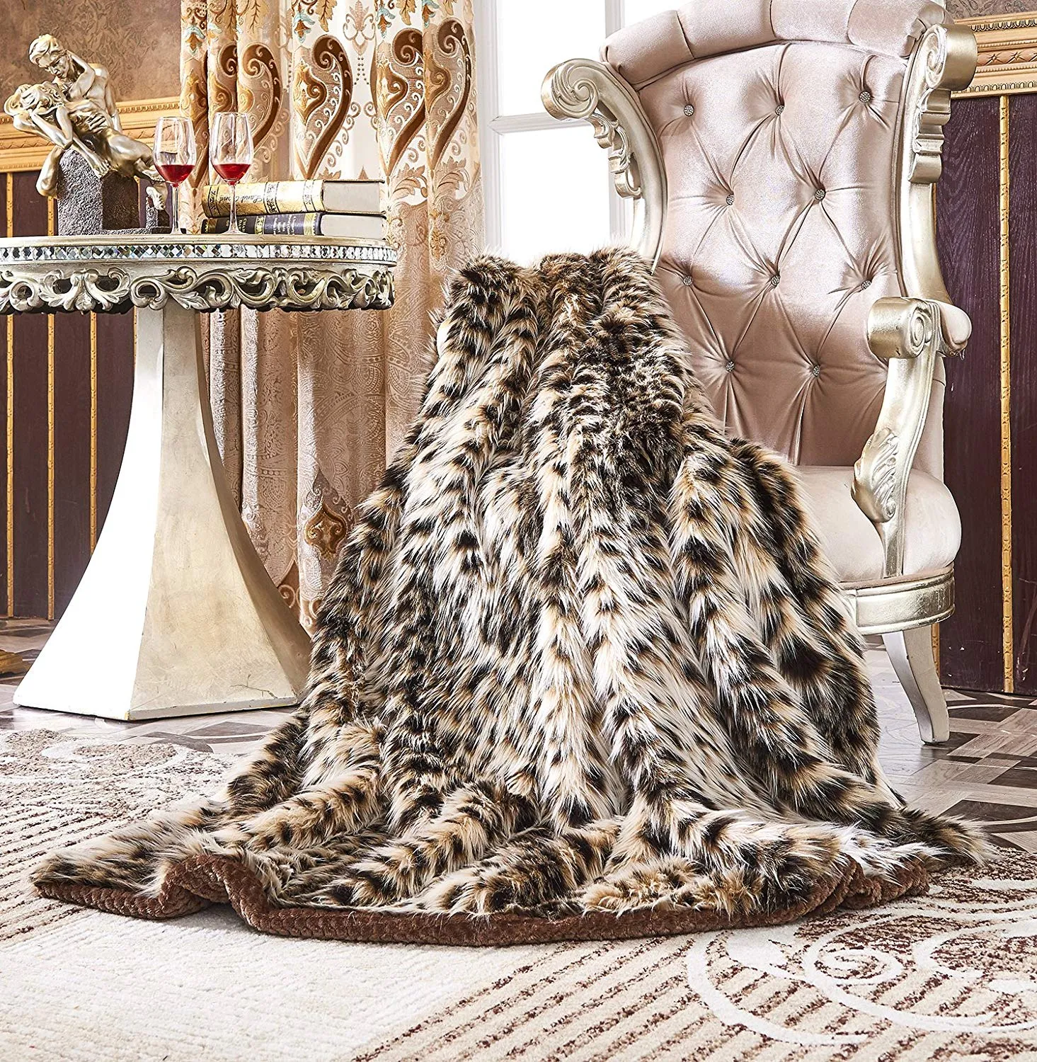 Faux Fur Throw, Fur Blankets Super Soft  60"x70