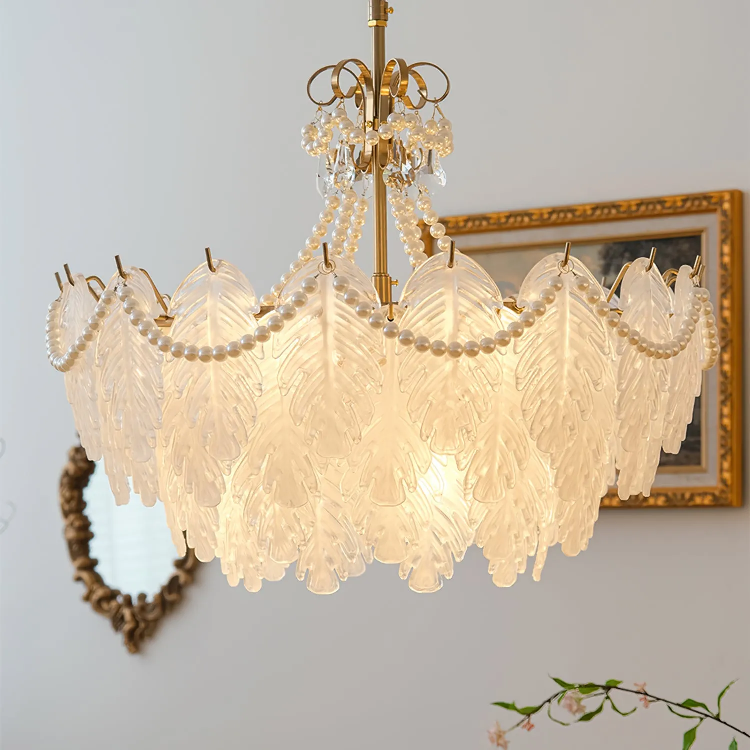 Feather Glass Chandelier