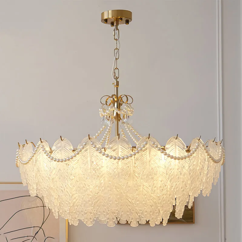 Feather Glass Chandelier