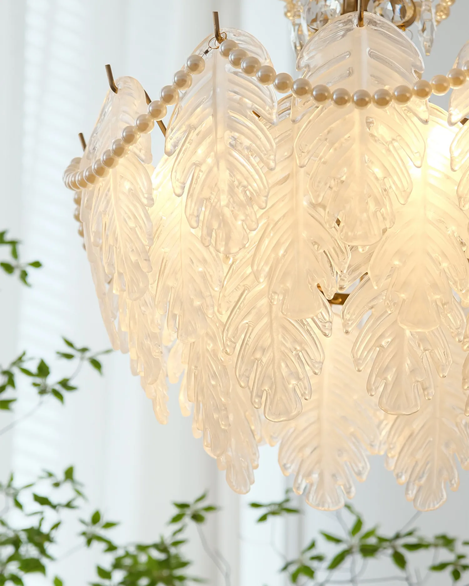 Feather Glass Chandelier