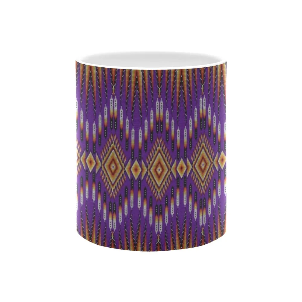 Fire Feather Purple White Mug(11OZ)