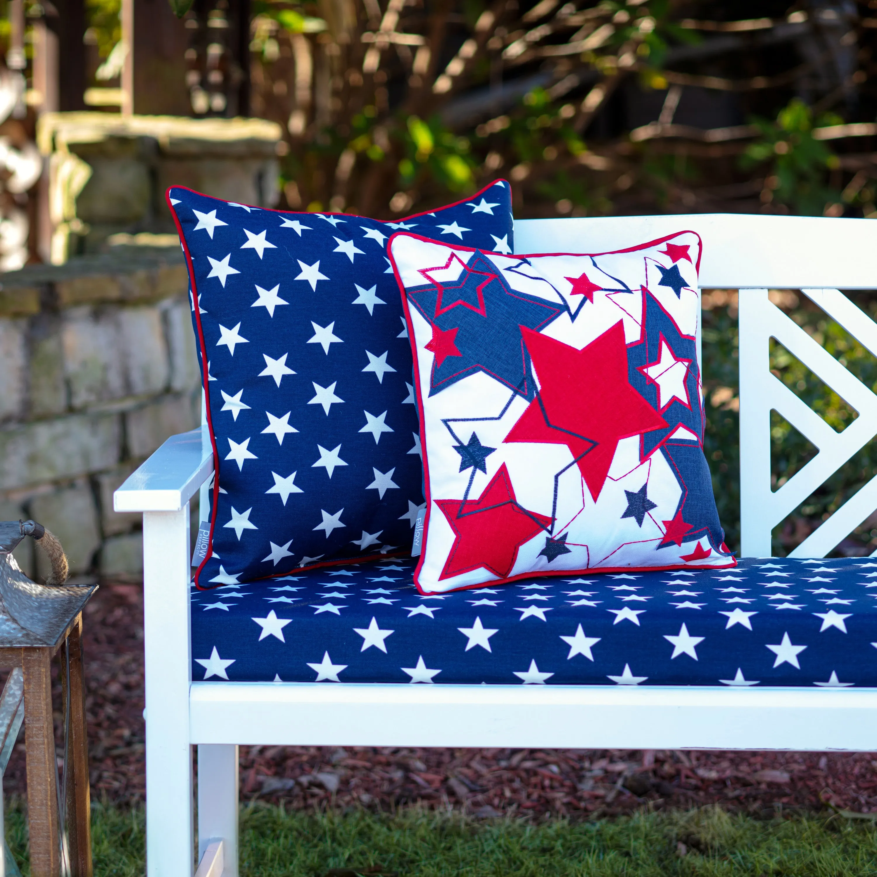 Fireworks Red White Blue 17-inch Throw Pillow Cover