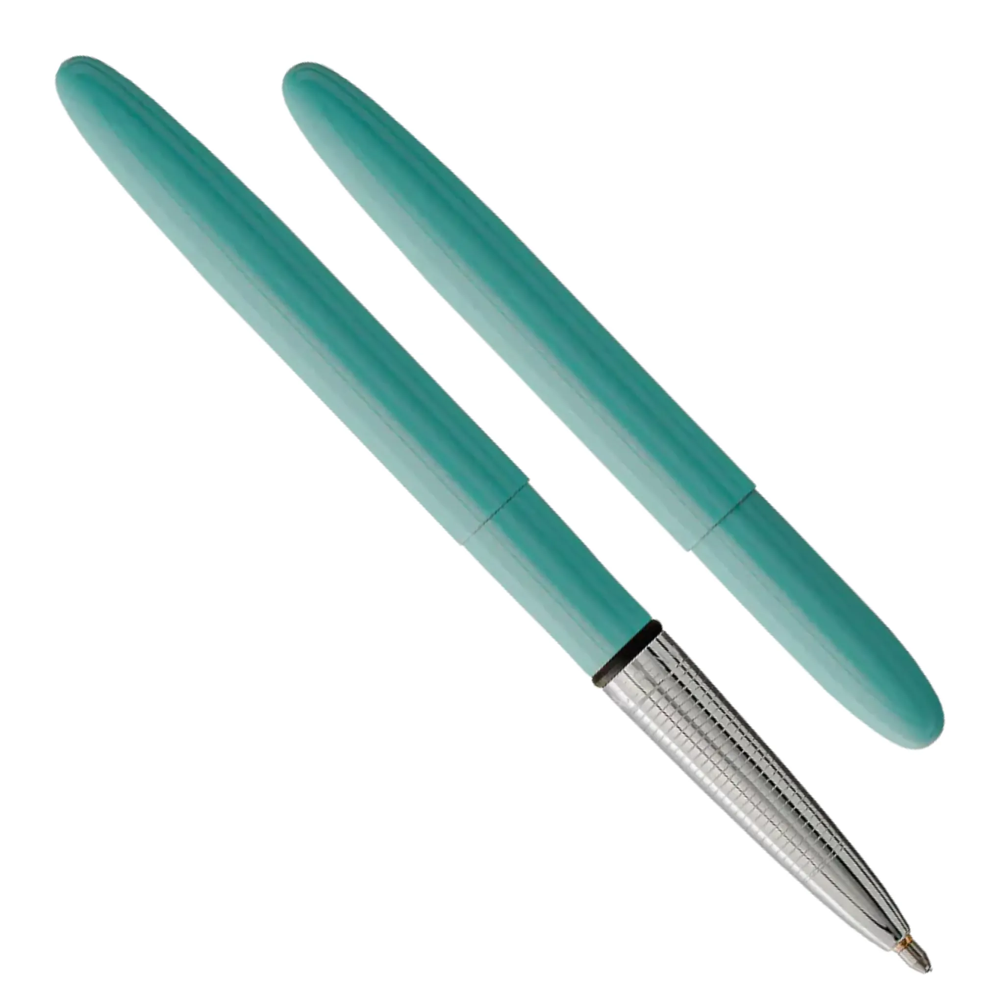 Fisher Space Pen Tahitian Blue Bullet Space Pen, Chrome Finger Grip