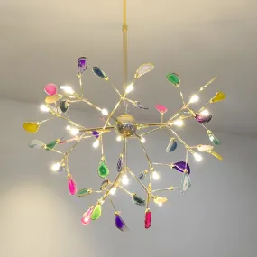 Flims | Colourful Agate Art Multicoloured LED Chandelier