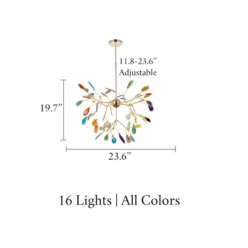 Flims | Colourful Agate Art Multicoloured LED Chandelier