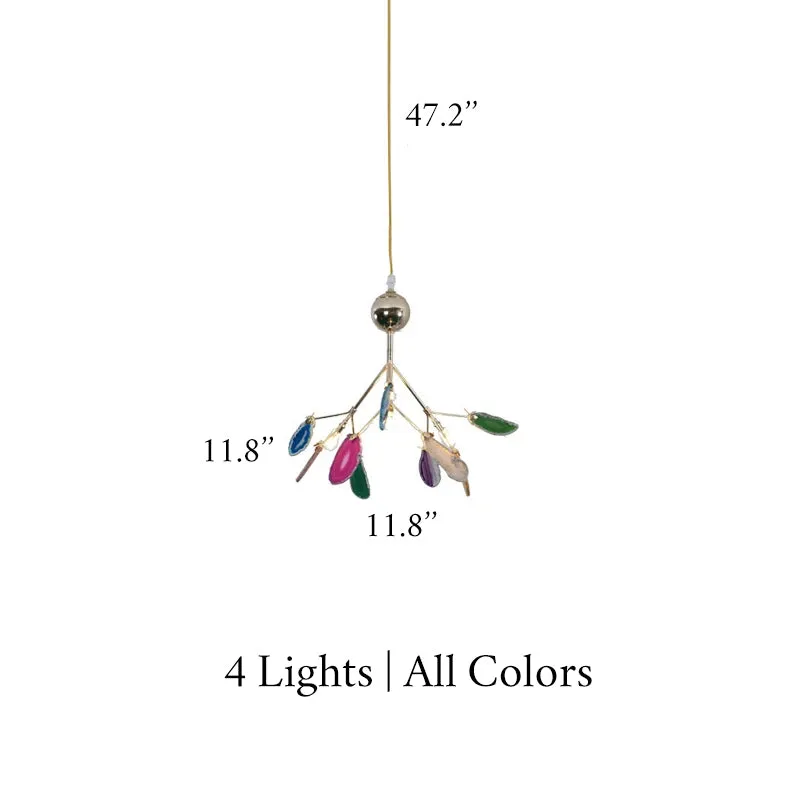 Flims | Colourful Agate Art Multicoloured LED Chandelier