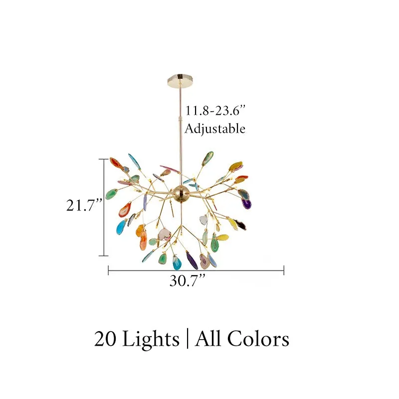 Flims | Colourful Agate Art Multicoloured LED Chandelier