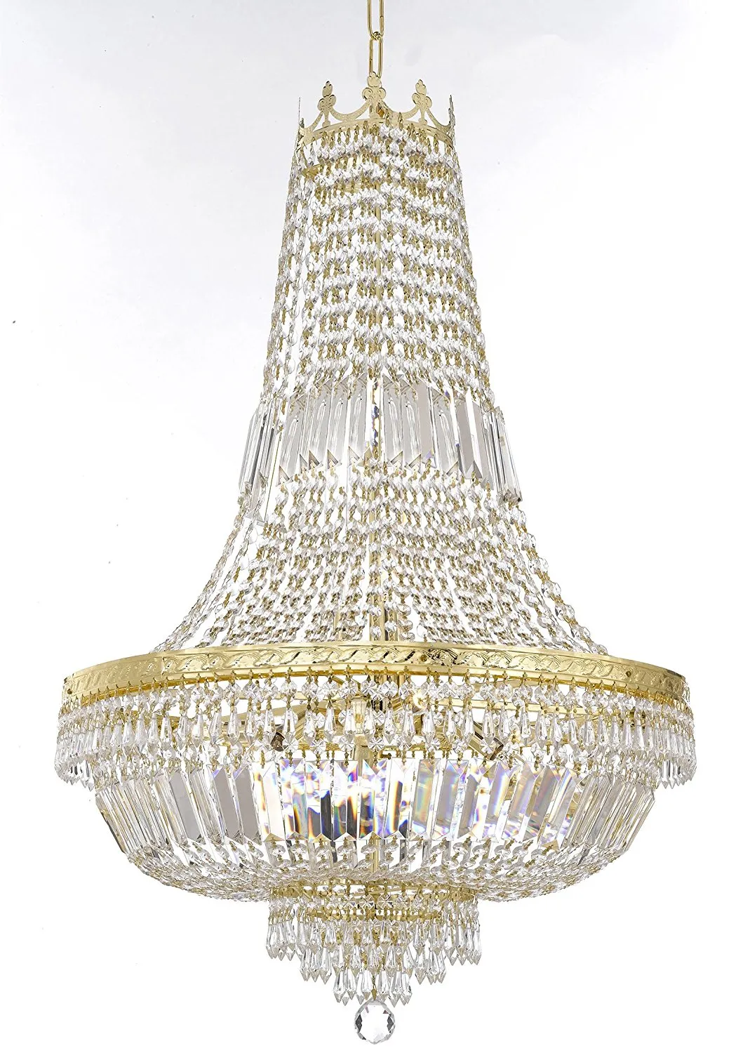 French Empire Crystal Chandelier Lighting - Great for the Dining Room, Foyer, Entry Way, Living Room H36" X W30" - F93-B8/CG/870/14