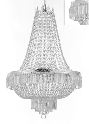 French Empire Crystal Chandelier Lighting- Great for the Dining Room, Foyer, Entry Way, Living Room! H50" X W24" - F93-B102/C7/CS/870/9