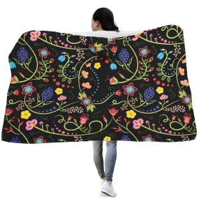 Fresh Fleur Midnight Hooded Blanket