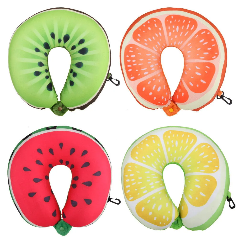 Fruitty Travel Pillow - Lemon Kiwi Orange Cushion Neck Pillows