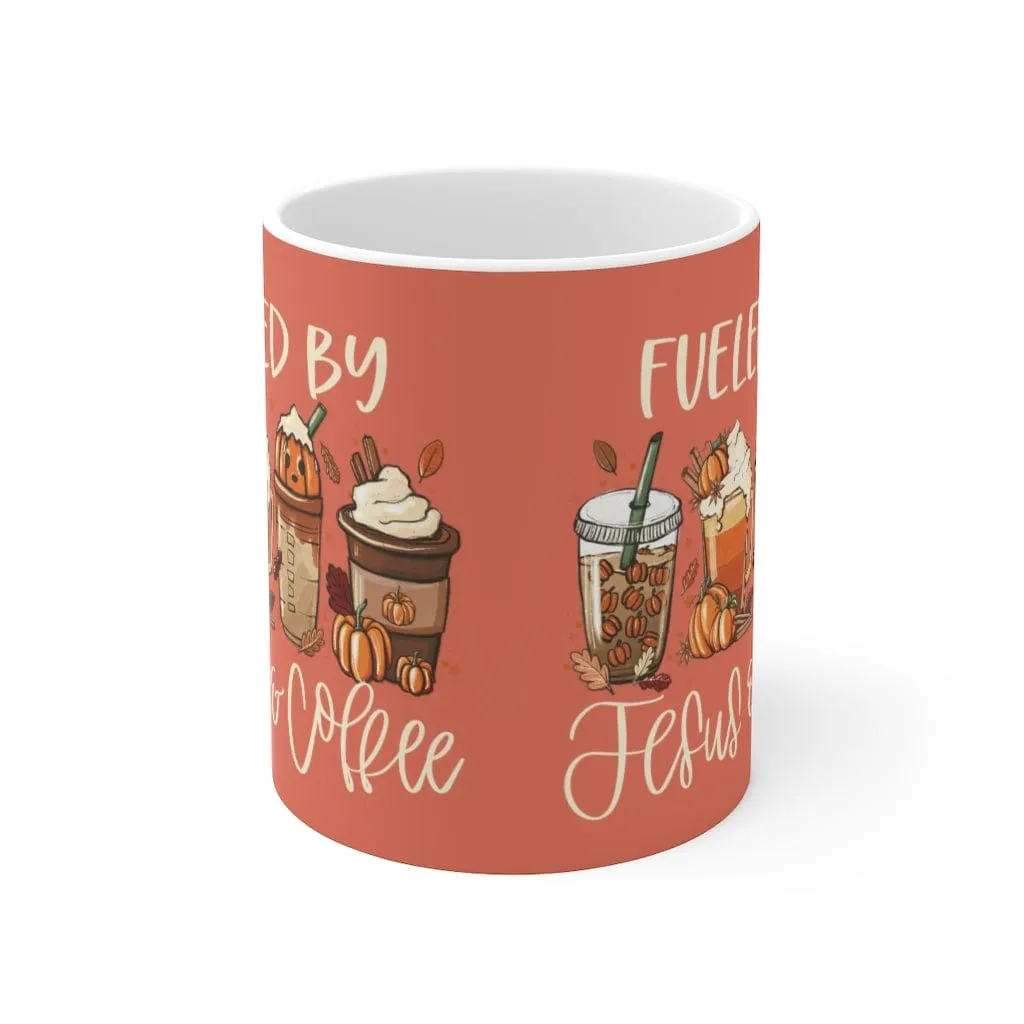 Fueled By Jesus And Coffee Mug - Christian Mug - Bible Verse Mugs - Scripture Mugs